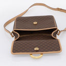 CELINE Macadam Canvas Circle Shoulder Bag PVC Leather Brown Gold Auth 202874A-15