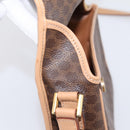 CELINE Macadam Canvas Circle Shoulder Bag PVC Leather Brown Gold Auth 202874A-16
