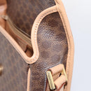 CELINE Macadam Canvas Circle Shoulder Bag PVC Leather Brown Gold Auth 202874A-17