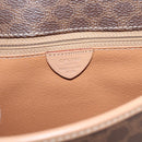 CELINE Macadam Canvas Circle Shoulder Bag PVC Leather Brown Gold Auth 202874A-18