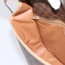 CELINE Macadam Canvas Circle Shoulder Bag PVC Leather Brown Gold Auth 202874A-21