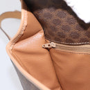 CELINE Macadam Canvas Circle Shoulder Bag PVC Leather Brown Gold Auth 202874A-22