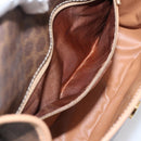 CELINE Macadam Canvas Circle Shoulder Bag PVC Leather Brown Gold Auth 202874A-23