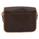 CELINE Macadam Canvas Circle Shoulder Bag PVC Leather Brown Gold Auth 202874A-3