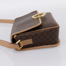 CELINE Macadam Canvas Circle Shoulder Bag PVC Leather Brown Gold Auth 202874A-4