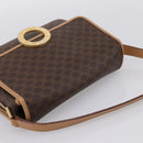 CELINE Macadam Canvas Circle Shoulder Bag PVC Leather Brown Gold Auth 202874A-6
