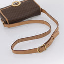 CELINE Macadam Canvas Circle Shoulder Bag PVC Leather Brown Gold Auth 202874A-7