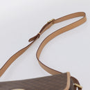 CELINE Macadam Canvas Circle Shoulder Bag PVC Leather Brown Gold Auth 202874A-8