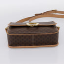 CELINE Macadam Canvas Circle Shoulder Bag PVC Leather Brown Gold Auth 202874A-9