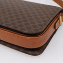 CELINE Macadam Canvas Horse Carriage Bag PVC Leather Brown Gold Auth 202877-12