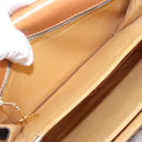 CELINE Macadam Canvas Horse Carriage Bag PVC Leather Brown Gold Auth 202877-21