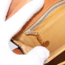 CELINE Macadam Canvas Horse Carriage Bag PVC Leather Brown Gold Auth 202877-22