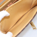 CELINE Macadam Canvas Horse Carriage Bag PVC Leather Brown Gold Auth 202877-24