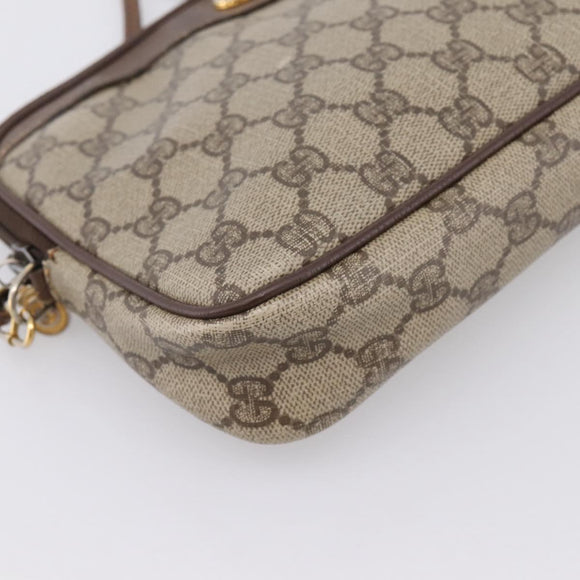 GUCCI GG Supreme Shoulder Bag PVC Beige Gold 97 02 068 Auth 202878