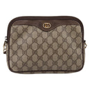 GUCCI GG Supreme Shoulder Bag PVC Beige Gold 97 02 068 Auth 202878-2