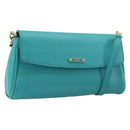 FENDI Shoulder Bag Leather Green Gold Auth 202879A-1