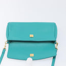 FENDI Shoulder Bag Leather Green Gold Auth 202879A-16