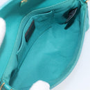 FENDI Shoulder Bag Leather Green Gold Auth 202879A-18