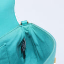 FENDI Shoulder Bag Leather Green Gold Auth 202879A-19