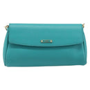 FENDI Shoulder Bag Leather Green Gold Auth 202879A-2
