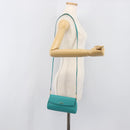 FENDI Shoulder Bag Leather Green Gold Auth 202879A-23