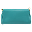 FENDI Shoulder Bag Leather Green Gold Auth 202879A-3