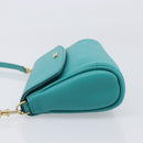 FENDI Shoulder Bag Leather Green Gold Auth 202879A-5