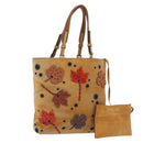 FENDI Hand Bag Suede Beige Auth 202880-1