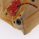 FENDI Hand Bag Suede Beige Auth 202880-10