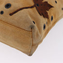 FENDI Hand Bag Suede Beige Auth 202880-15