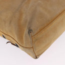 FENDI Hand Bag Suede Beige Auth 202880-16