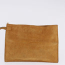 FENDI Hand Bag Suede Beige Auth 202880-23