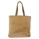 FENDI Hand Bag Suede Beige Auth 202880-2