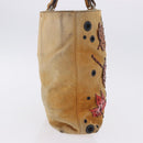 FENDI Hand Bag Suede Beige Auth 202880-5