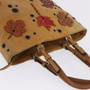 FENDI Hand Bag Suede Beige Auth 202880-7