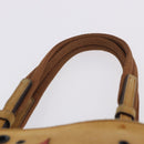 FENDI Hand Bag Suede Beige Auth 202880-14