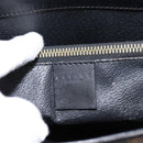 CELINE Macadam Canvas Circle Hand Bag PVC Leather Black Gold Auth 202882-15
