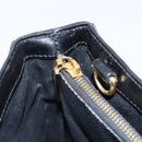 CELINE Macadam Canvas Circle Hand Bag PVC Leather Black Gold Auth 202882-19