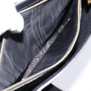 CELINE Macadam Canvas Circle Hand Bag PVC Leather Black Gold Auth 202882-20