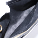 CELINE Macadam Canvas Circle Hand Bag PVC Leather Black Gold Auth 202882-21