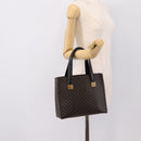 CELINE Macadam Canvas Circle Hand Bag PVC Leather Black Gold Auth 202882-23