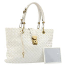 BOTTEGA VENETA INTRECCIATO Hand Bag Leather White 162112 Auth 202883V-1