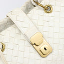 BOTTEGA VENETA INTRECCIATO Hand Bag Leather White 162112 Auth 202883V-19