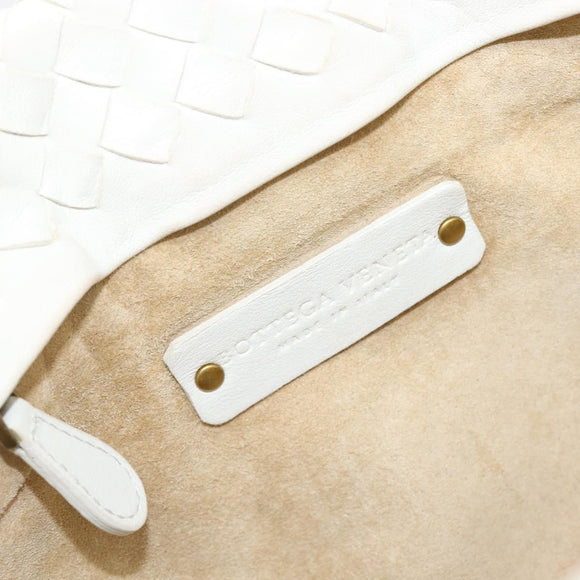 BOTTEGA VENETA INTRECCIATO Hand Bag Leather White 162112 Auth 202883V