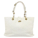 BOTTEGA VENETA INTRECCIATO Hand Bag Leather White 162112 Auth 202883V-2
