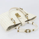BOTTEGA VENETA INTRECCIATO Hand Bag Leather White 162112 Auth 202883V-6