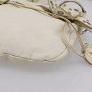 Miu Miu Shoulder Bag Leather White Silver Auth 202884A-9