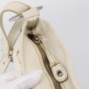 Miu Miu Shoulder Bag Leather White Silver Auth 202884A-10