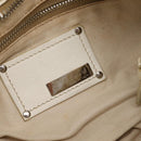 Miu Miu Shoulder Bag Leather White Silver Auth 202884A-17