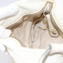 Miu Miu Shoulder Bag Leather White Silver Auth 202884A-18